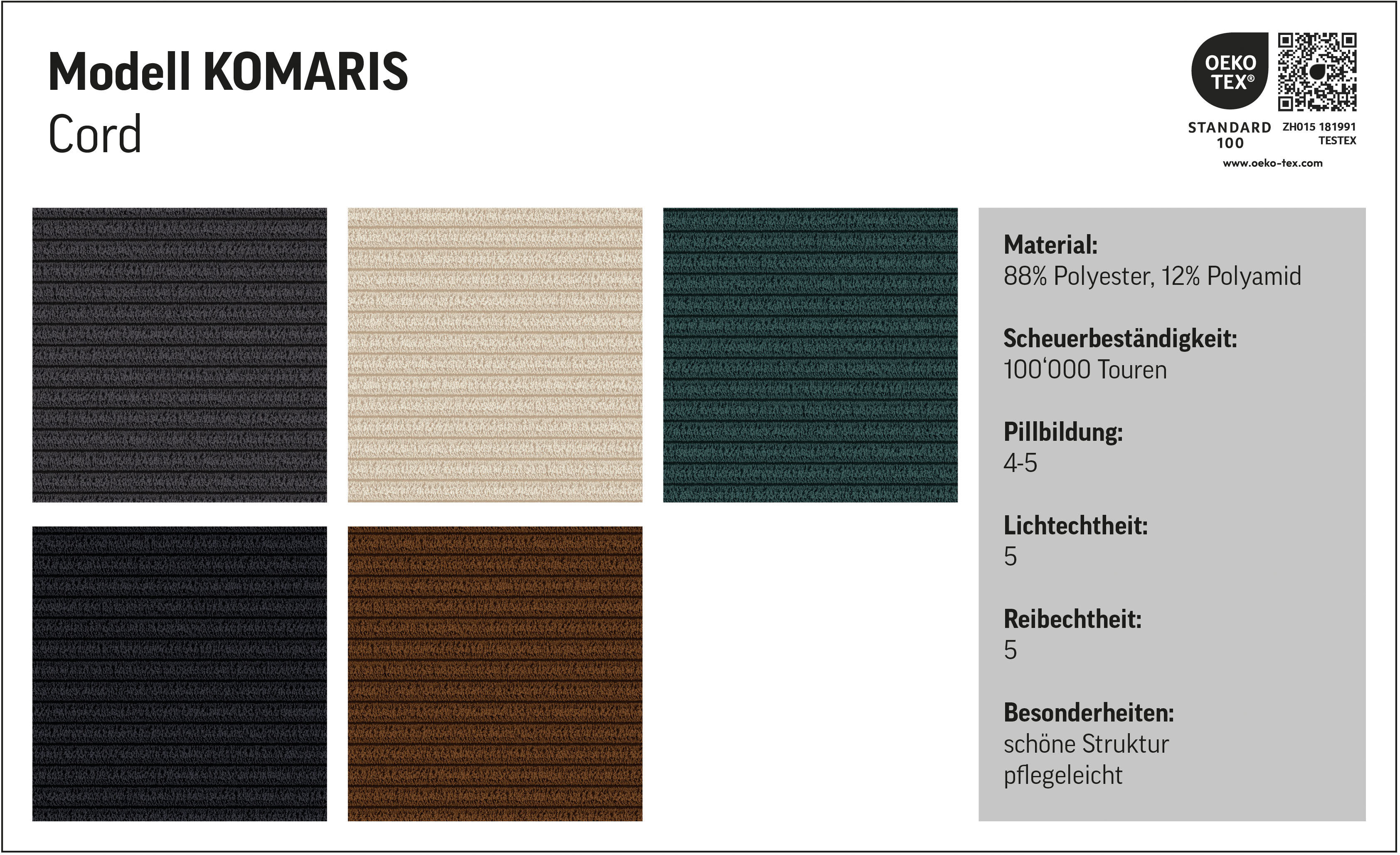 Hocker COTTA "Komaris, B: 100 cm", beige (ivory), B:100cm H:45cm T:65cm, 88% POLYESTER (PES) 12% POLYAMID (PA), Hocker, Hocker, individuell zu kombinieren ivory B/H/T: 100cm x 45cm x 65cm, Cord