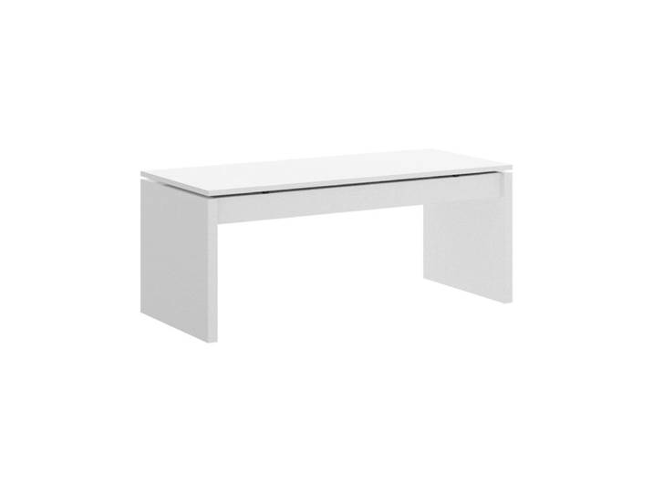 Table basse effet bois blanc 110x50 cm