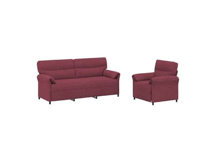 vidaXL Sofa Sofa Set 2 stk. Weinrot Stoff, 2 Teile