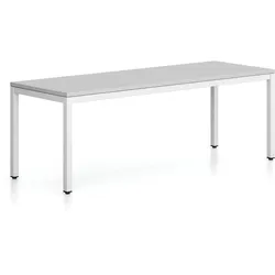 Sitzbank FRAME, weißes Gestell, 1685 x 404 x 468 mm, grau