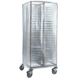 Serviertablettwagen für 100 teller mit pvc-hülle - 755x755x1800 mm - 9084500F Eurast
