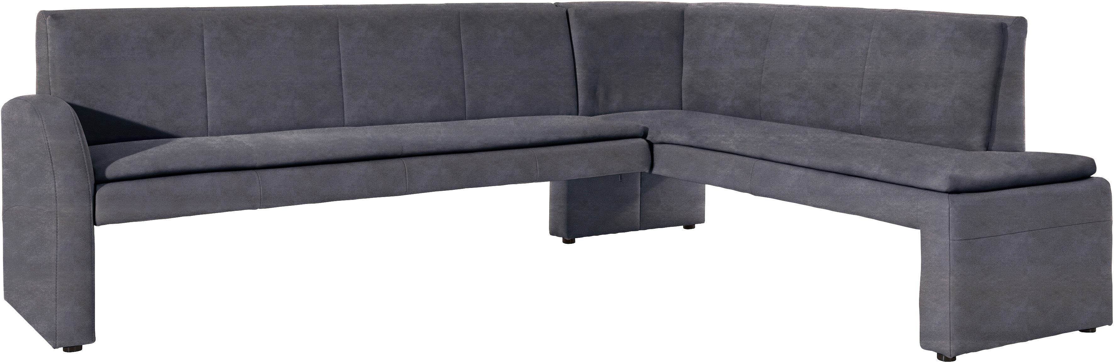 Eckbank EXXPO - SOFA FASHION "Cortado, elegant und modern mit hohem Sitzkomfort", grau (antrazith), B:265cm H:88cm T:196cm, Strukturstoff (88%Polyester, 12% Nylon) mit Absatz Luxuskunstleder;Luxus-Microfaser (Zusammensetzung: 10% Baumwolle, 90% Polyester)