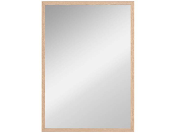 Homcom Wandspiegel, 50 x 70 cm, Rahmen in Holzoptik, einfache Montage, inkl. Schrauben, Naturfarben, 2x70x50 cm, Spiegel, Wandspiegel