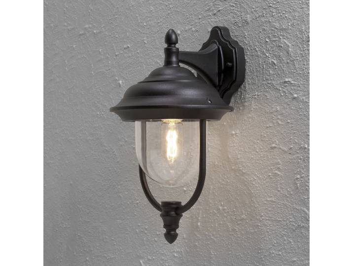 Konstsmide Parma Down aluminium laqué noir\, verre acrylique transparent 7222-750