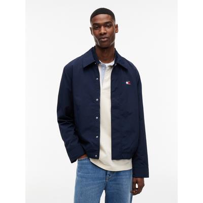 Blouson TOMMY JEANS "TJM CITY LIFE COACH JACKET", Herren, Gr. S, blau (schwarz night navy), Web, Obermaterial: 100% Nylon. Futter: 100% Polyester, normal normal, Manschette, Jacken Blouson