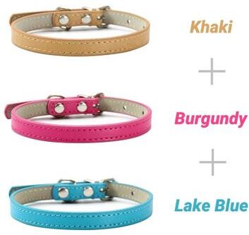 Uplifted Finds 3 Piece Soft PU Leather Cat Collar Set 9 s