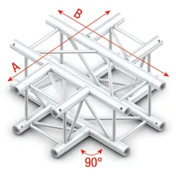 Milos Pro-30 Square F Truss - Cross 4-way QCVF41 - 90° corner - heavy duty - silver - F