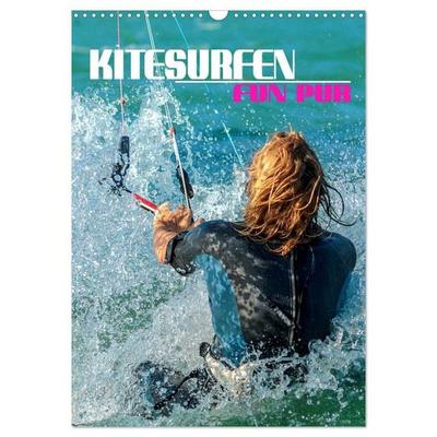 Kitesurfen - Fun pur (Wandkalender 2027 DIN A3 hoch), CALVENDO Monatskalender