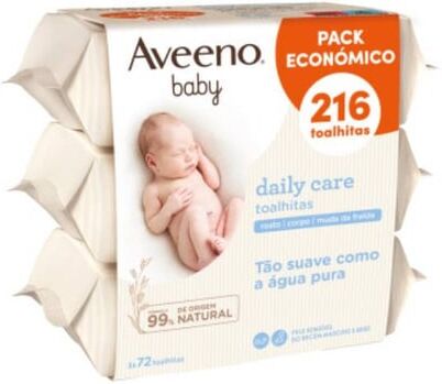 Aveeno Baby Toalhitas de Limpeza Pack Económico 3x72