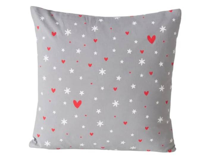 Boltze Home Dekoratives Kissen mit feinem Muster ANELLA, 45 x 45 cm, Farbe:Grau