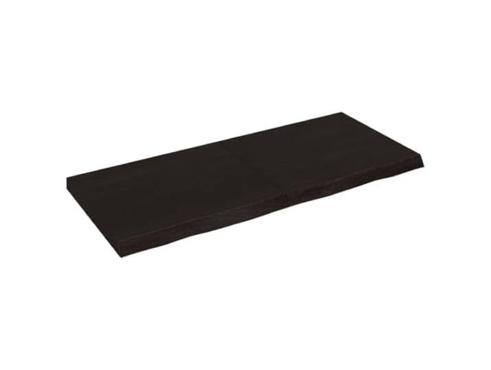 HEFZGDB Massivholz Eiche Tischplatte Dunkelbraun 140x60x(2-6) cm mit Scharnieren faltbar - Naturkante Handgefertigt für Tischauffrischung - Behandelte Oberfläche sofort einsatzbereit