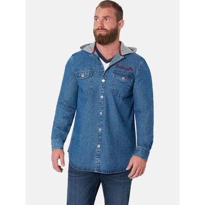 Jeanshemd JAN VANDERSTORM "Jeanshemd OLAFUR", Herren, Gr. XL, blau (hellblau), Hemden Jeanshemd