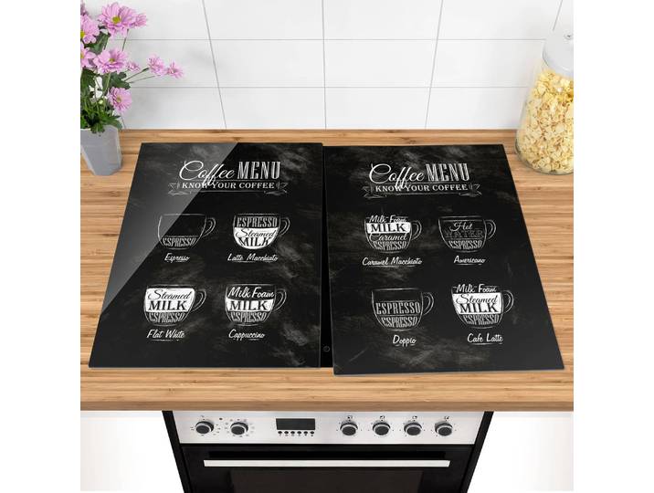 Abdeckplatte Kaffeesorten Kreidetafel 80 x 52 x 0cm