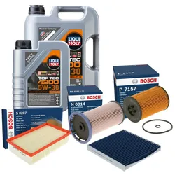 Inspektionspaket Bosch Filtersatz Liqui Moly 5W-30 VW GOLF SPORTSVAN VII