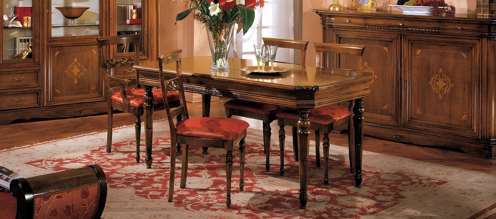 Massief houten eettafel in antieke stijl voor de eetkamer, Breedte: 80 cm, Diepte: 90 cm