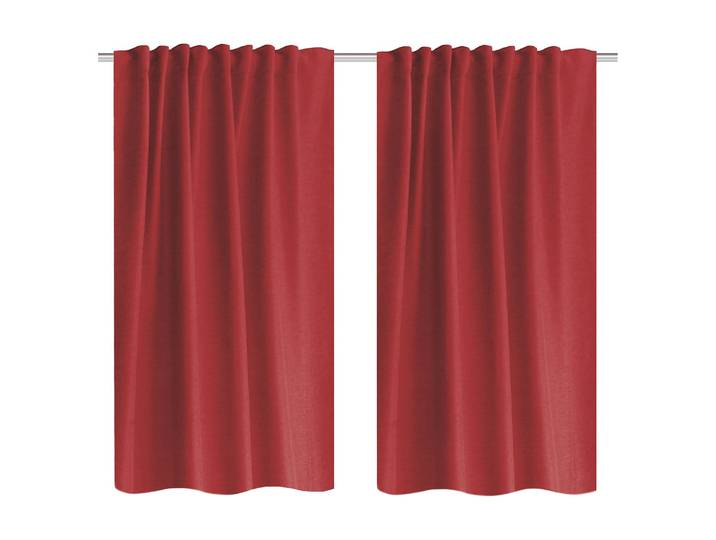 Rideaux Kotu lot de 2 135 x 145cm Rouge/Rouge