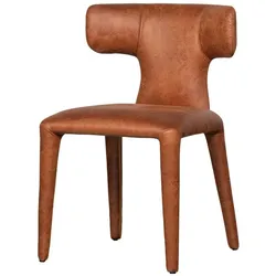 2er-Set DAHEIM Stuhl Permit Leder Braun Cognac