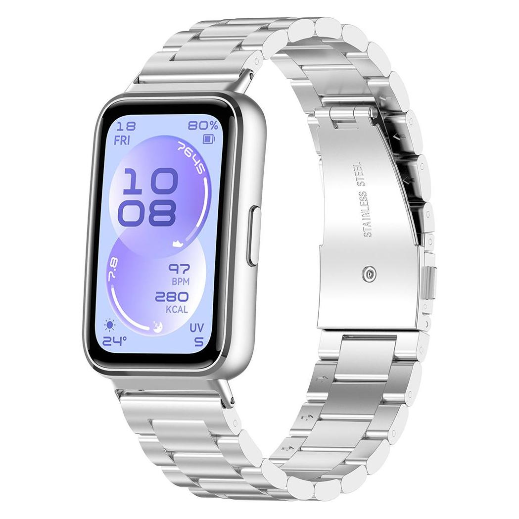 Techsuit - Watchband (W010) - Huawei Band 11 / Band 11 Pro - Silver (Stainless Steel) (68332333)