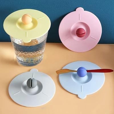 Uplifted Goods Universal Silicone Heat Resistant Cup Lid blue
