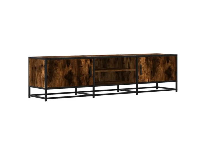 Meuble tv moderne rangement 160 x 35 x 41 cm bois beige