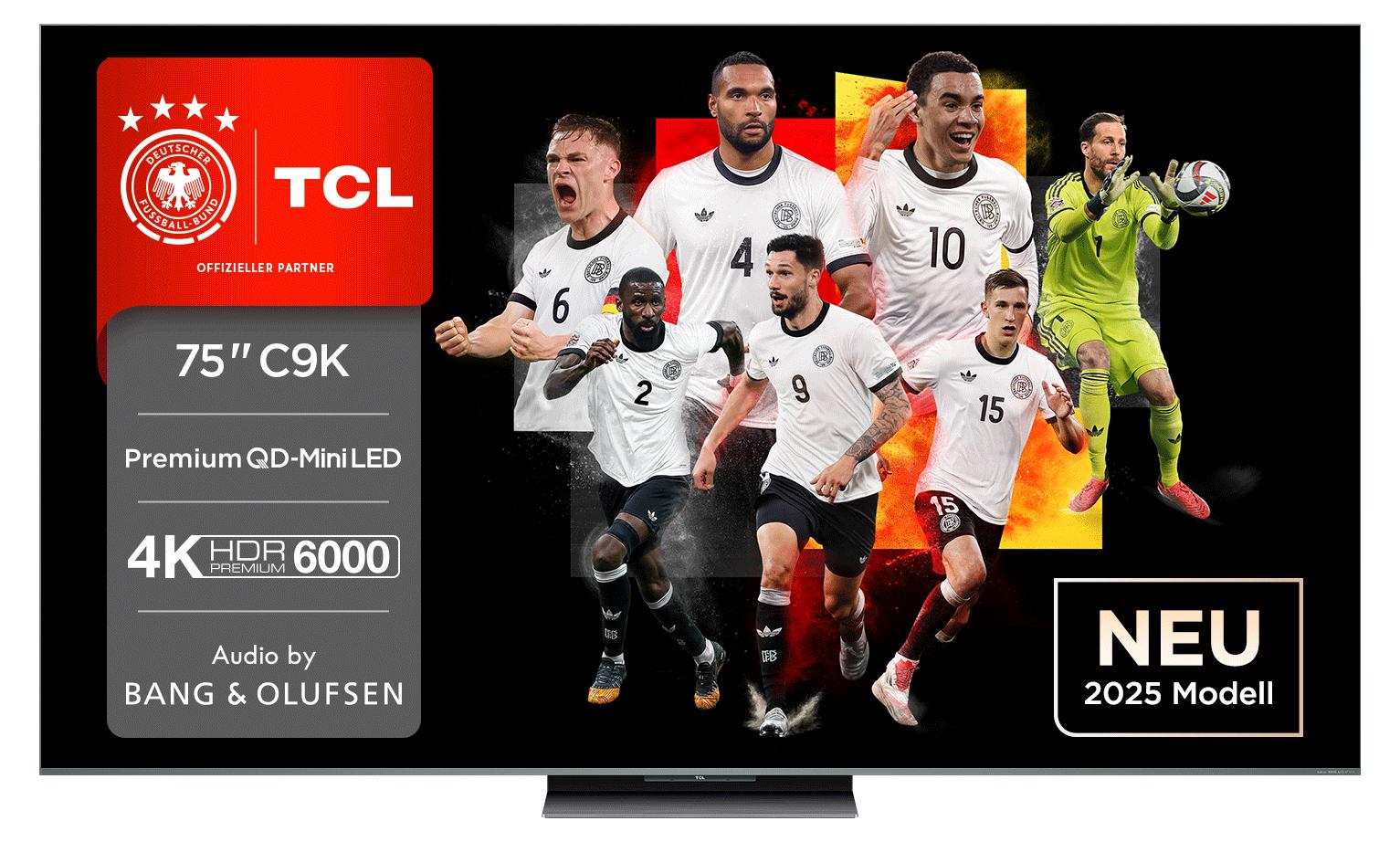TCL 75C9K, 190,5 cm (75"), 3840 x 2160 Pixel, QD-Mini LED, Smart-TV, WLAN, Schwarz