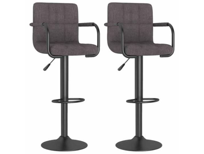 HGPOTUY Barhocker 2 STK. Taupe Stoff Höhenverstellbar, 360 Grad drehbar, Gasdruckfeder, Fußstütze, Stahlgestell, Stoffbezug