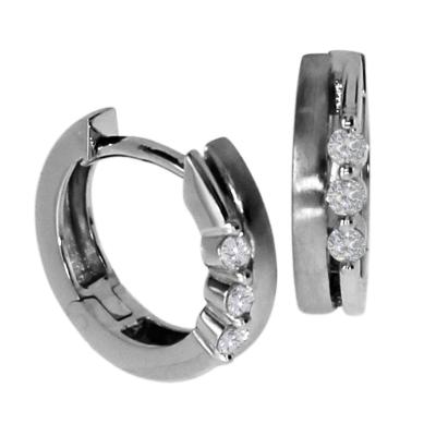 Klappcreolen OSTSEE-SCHMUCK "- Alicia - Silber 925/000 - Zirkonia" Gr. 14, silber (silber 925, silberfarben, weiß), Ohrringe, Damen, 14, Klappcreolen
