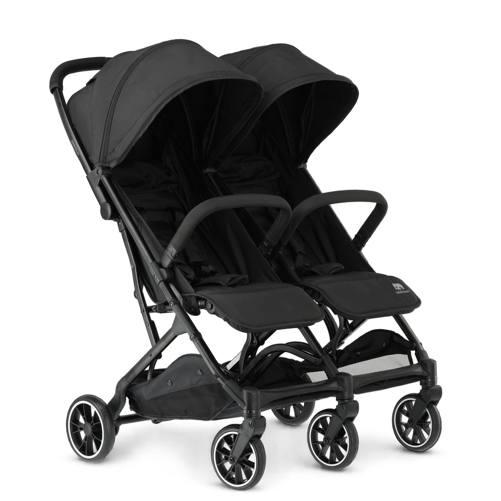 Deryan Luxe Rolo X2 Dubbele kinderwagen voor tweelingen - Zwart