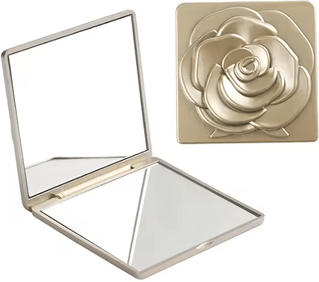 Inspire Curations Retro Rose Double Sided Mini Pocket Makeup Mirror gold