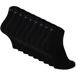 Tamaris Damen Quartersocken, 9er Pack - Comfort Cotton Quarter, einfarbig Schwarz / 35-38