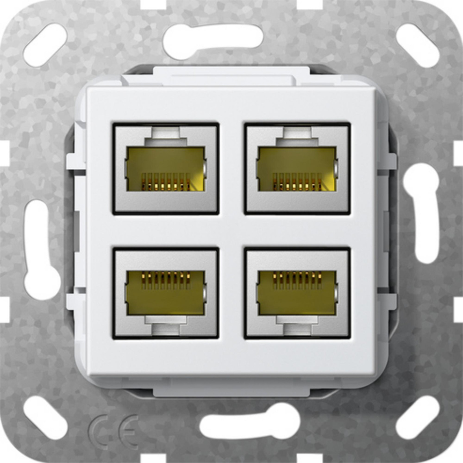 Gira 4847737 RJ-45 aansluiting 4x, Wit