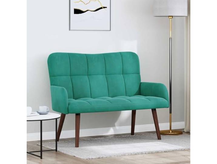ZQQLVOO 2-Sitzer Sofa Türkis 115 cm Samt Modernes Design, veredelte Rückseite, pflegeleicht, einfache Montage für Wohnzimmer