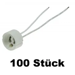 100 Stück ChiliTec GU10 Lampenfassung, 230V / 100Watt Keramik Fassung mit 11cm Kabel