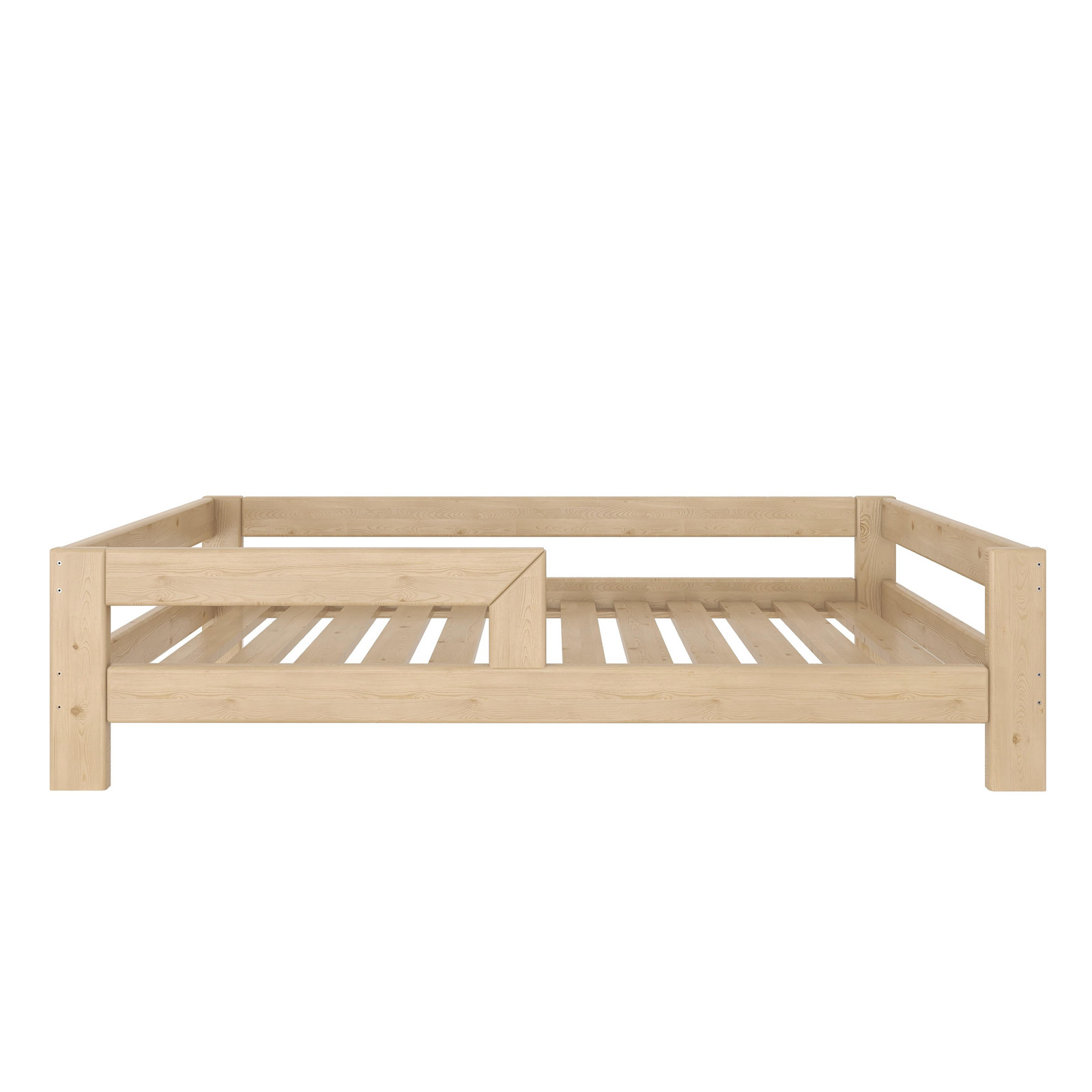 Need Sleep Montessori kinderbed met valbeveiliging, massief hout, naturel, 140 x 190 cm