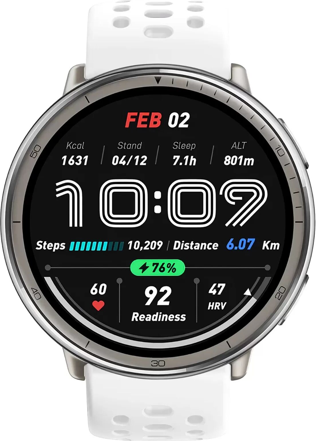 INF Silikon-Uhrenarmband kompatibel mit Amazfit Active 2, 20mm Ersatzarmband Weiß