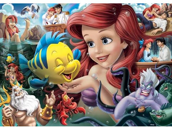 Ravensburger Erwachsenenpuzzle 1000 Teile - Disney Prinzessinnen - Arielle, die Meerjungfrau, Nieuwe versie