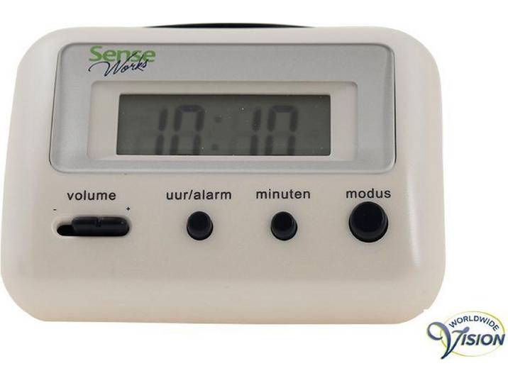 SenseWorks - Sprekende Wekker Alarmklok - Nederlands sprekend - Wit