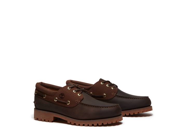 Bootsschuh TIMBERLAND TIMBERLAND AUTHENTIC - BOAT SHOE , Herren, Gr. 44, Leder, braun (dkbrn fg dkbrn), Schuhe Bootsschuh, Bootsschuh aus Leder