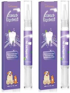 Inspire Select Dental Care Gel Pen For Dogs & Cats Tartar Remover, Fresh Breath Treatment, Gum Soothing Oral Care With Baking Soda 2 Pcs