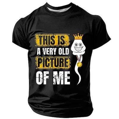 Herren Lustiges 'Sehr altes Bild von mir' Spermien Gewinner Grafik Kurzarm T-Shirt