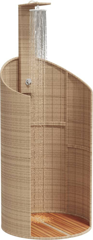 Brayden Studio Free Standing Outdoor Shower and Footwash Spout Beige 241.5cm H X 100cm W X 100cm D
