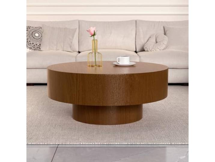 FeiZhiYanS Runder Couchtisch in Trommelform Verdickter Sockel, moderne, einzigartige Couchtische in Trommelform, einfache Montage, für das Wohnzimmer