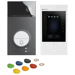 BTicino 363915 Flex'ONE Video-Set mit Tür- station LINEA3000Black+CLASSE300EOS with