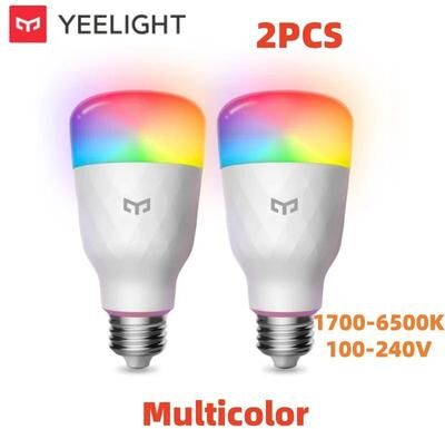 Uplifted Finds Yeelight Smart LED Bulb W3 (E26)   Global Version Dimmable WiFi Light With Voice Control multicolor 2 Pcs