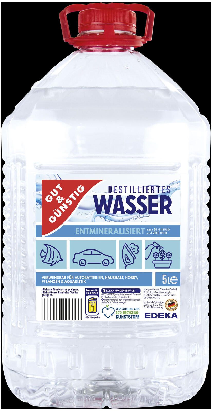 GUT&GÜNSTIG Destilliertes Wasser 3x 5 l 2214854002