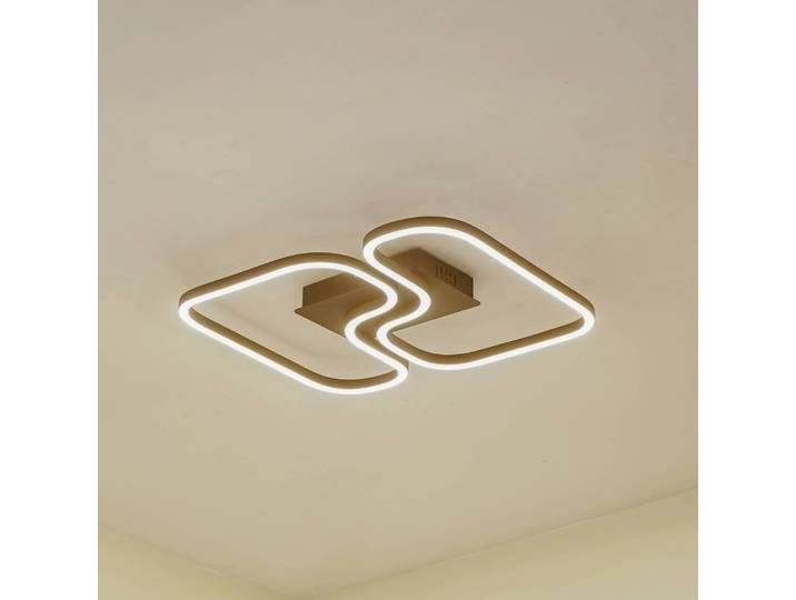 LED Deckenleuchte Amiya Lucande, schwarz, für Wohn- / Esszimmer, Aluminium, Modern