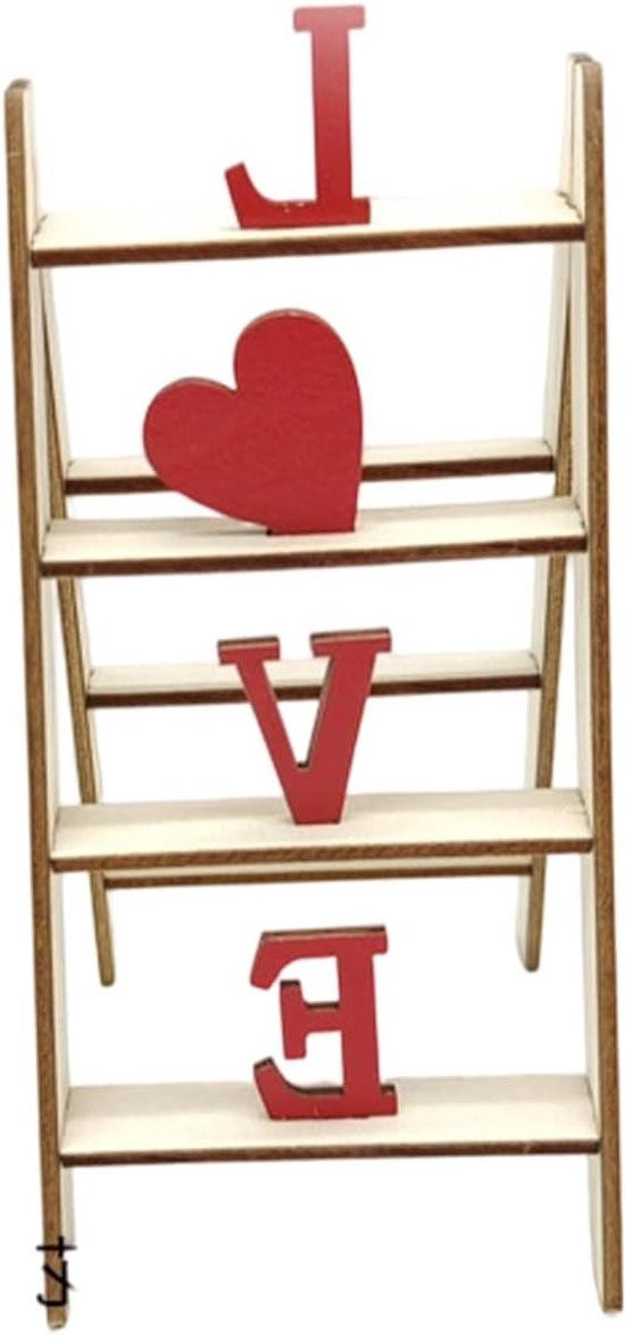 Decoratieve Ladder met Hartvormig Ontwerp voor Tafelblad Decoratie - Meerkleurig - 15 x 10 cm