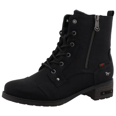 Winterstiefelette MUSTANG SHOES "Fabienne", Damen, Gr. 41, wärmend, schwarz, Lederimitat, Basic, Schuhe Winterstiefelette, Schnürstiefelette mit Blockabsatz