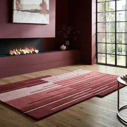 Wollteppich abstrakt Rot 150 x 240 cm - HALLEIN   Kadima Design