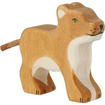 Holztiger Löwe, klein, stehend, Holz